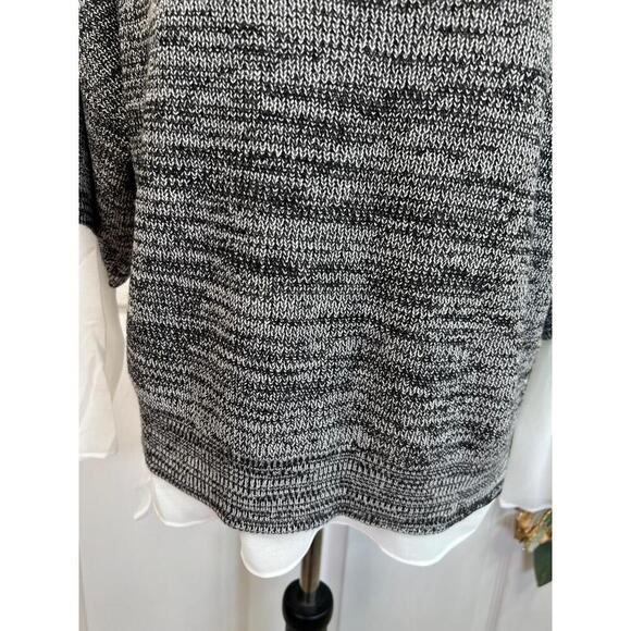 CHELSEA & THEODORE Womens Sweater Size L Grey Marl Layered Scoop Neck - Picture 4 of 11